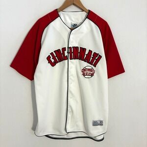 Vtg Cincinnati Reds Dynasty Jersey Men's L Embroidered Logo MLB Baseball
